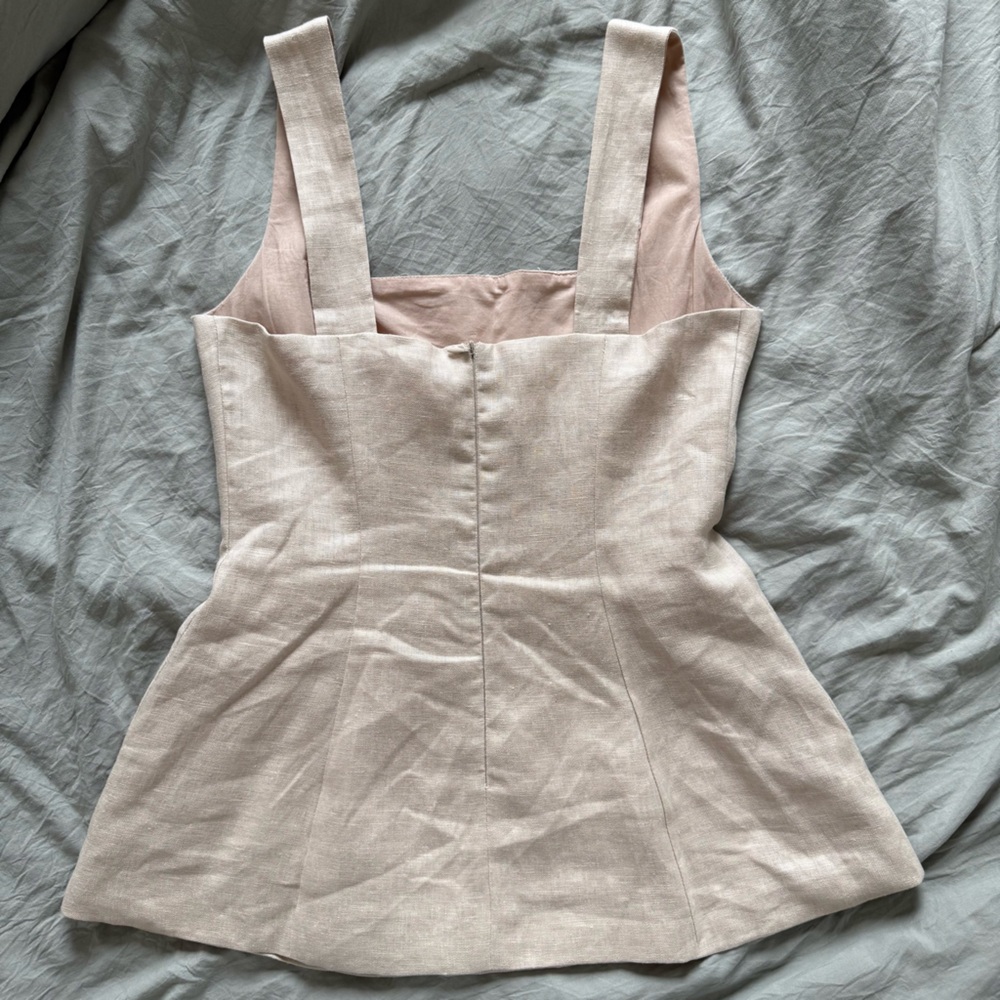 olivaceous a-line fit & flare linen top - m - Picture 5 of 7